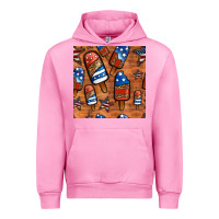 Fuchsia Pink patriotic popsicles seamless pattern Urban Hoodie - HRA Design Shop