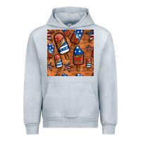 Heather Grey patriotic popsicles seamless pattern Urban Hoodie - HRA Design Shop