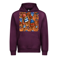 Mauve Wine patriotic popsicles seamless pattern Urban Hoodie - HRA Design Shop