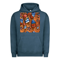 Pigment Midnight Navy patriotic popsicles seamless pattern Urban Hoodie - HRA Design Shop