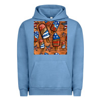 Pigment Pebble Blue patriotic popsicles seamless pattern Urban Hoodie - HRA Design Shop