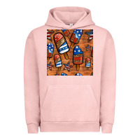 Pigment Salmon patriotic popsicles seamless pattern Urban Hoodie - HRA Design Shop