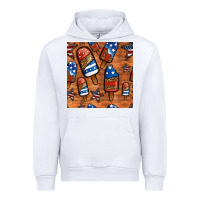 White patriotic popsicles seamless pattern Urban Hoodie - HRA Design Shop