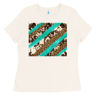 Bone turquoise glitter leopard and cowhide Ladies Tee - Artiststas