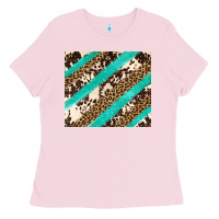 Bubblegum Pink turquoise glitter leopard and cowhide Ladies Tee - Artiststas
