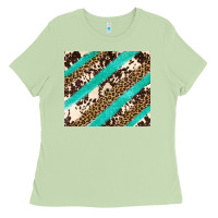 Matcha turquoise glitter leopard and cowhide Ladies Tee - Artiststas