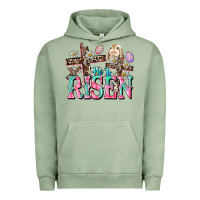 Pigment Oil Green He is risen Easter Day Urban Hoodie - CowGirlArtShop