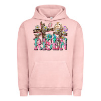Pigment Salmon He is risen Easter Day Urban Hoodie - CowGirlArtShop