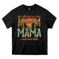 Black God Gifted Me Two Titles And Mama i Rock Them Both Heavy Core Tee - CowhideDigitalArt