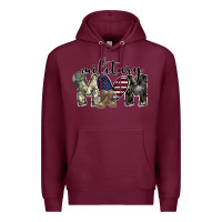 Burgundy military mom Premium Hoodie - SublimationCraftShop