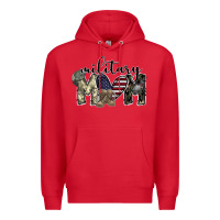 Red military mom Premium Hoodie - SublimationCraftShop