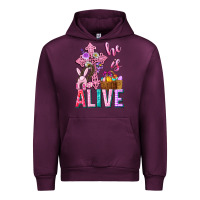 Mauve Wine he is alive easter Urban Hoodie - Neo Western