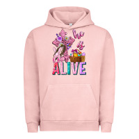 Pigment Salmon he is alive easter Urban Hoodie - Neo Western