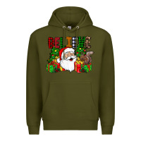 Army Green believe Premium Hoodie - CowhideDigitalArt
