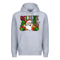 Heather Grey believe Premium Hoodie - CowhideDigitalArt