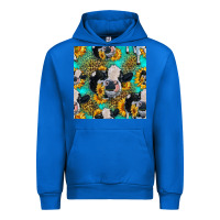 Cobalt holstein cow seamless pattern Urban Hoodie - HRA Design Shop