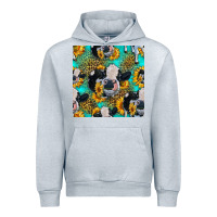 Heather Grey holstein cow seamless pattern Urban Hoodie - HRA Design Shop