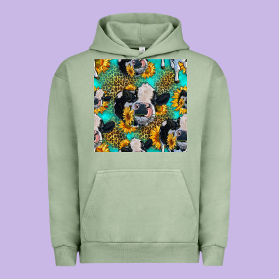 Holstein Cow Seamless Pattern Urban Hoodie Designed By Hra Design Shop