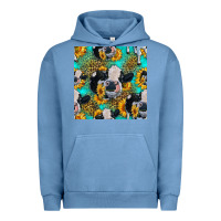 Pigment Pebble Blue holstein cow seamless pattern Urban Hoodie - HRA Design Shop