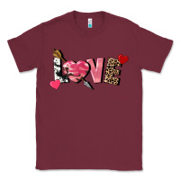 Burgundy love valentine's day Classic Tee - FaDigitalArtStudio
