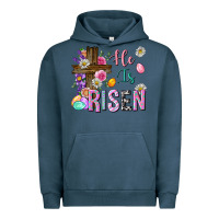 Pigment Midnight Navy he is risen easter Urban Hoodie - Neo Western