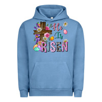 Pigment Pebble Blue he is risen easter Urban Hoodie - Neo Western