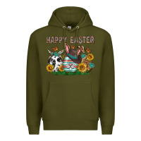 Army Green Western Happy Easter Premium Hoodie - Neo Western