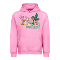 Fuchsia Pink He is risen indeed Easter Urban Hoodie - CowGirlArtShop
