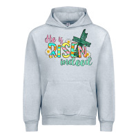 Heather Grey He is risen indeed Easter Urban Hoodie - CowGirlArtShop