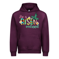Mauve Wine He is risen indeed Easter Urban Hoodie - CowGirlArtShop
