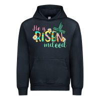 Navy He is risen indeed Easter Urban Hoodie - CowGirlArtShop