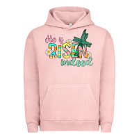 Pigment Salmon He is risen indeed Easter Urban Hoodie - CowGirlArtShop