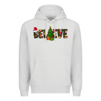Dove Grey believe christmas Premium Hoodie - CowhideDigitalArt