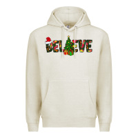 Oatmeal Heather believe christmas Premium Hoodie - CowhideDigitalArt