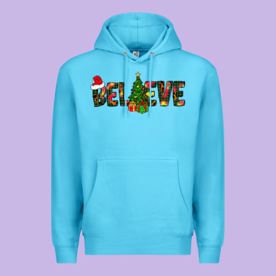 Believe Christmas Premium Hoodie Designed By Cowhidedigitalart