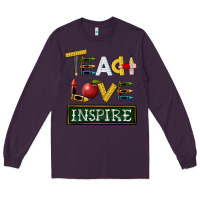 Plum teach love inspire Long Sleeve Tee - BarkalooDesign