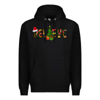 Black believe christmas Premium Hoodie - CowhideDigitalArt