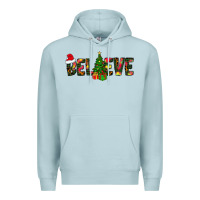 Blue Mist believe christmas Premium Hoodie - CowhideDigitalArt
