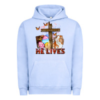 Pigment Grape Ice He lives Easter Day Urban Hoodie - CowGirlArtShop