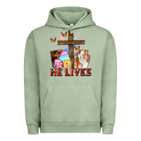 Pigment Oil Green He lives Easter Day Urban Hoodie - CowGirlArtShop