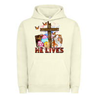 Pigment Pistachio He lives Easter Day Urban Hoodie - CowGirlArtShop