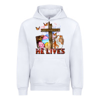 White He lives Easter Day Urban Hoodie - CowGirlArtShop