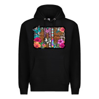 Black mimi floral background Premium Hoodie - HRA Design Shop