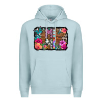 Blue Mist mimi floral background Premium Hoodie - HRA Design Shop