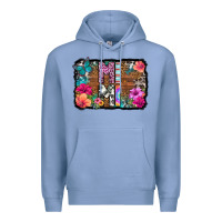 Colony Blue mimi floral background Premium Hoodie - HRA Design Shop