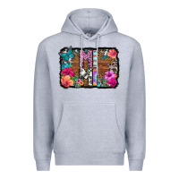 Heather Grey mimi floral background Premium Hoodie - HRA Design Shop