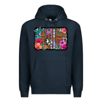 Navy mimi floral background Premium Hoodie - HRA Design Shop