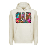 Oatmeal Heather mimi floral background Premium Hoodie - HRA Design Shop