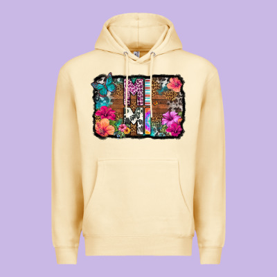 Mimi Floral Background Premium Hoodie Designed By Hra Design Shop