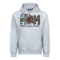 Heather Grey being a mom makas my life complete Urban Hoodie - SublimationCraftShop